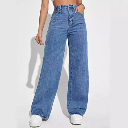 2025 new women's Mid-low baggy jeans