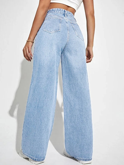 2025 new women's Mid-low baggy jeans