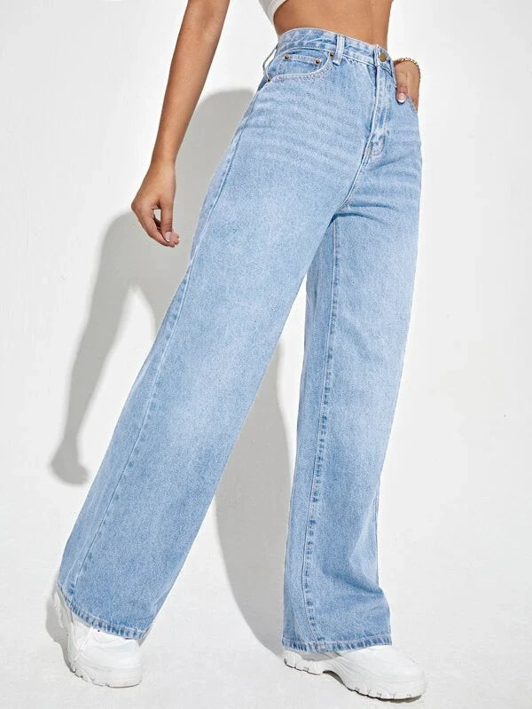 2025 new women's Mid-low baggy jeans